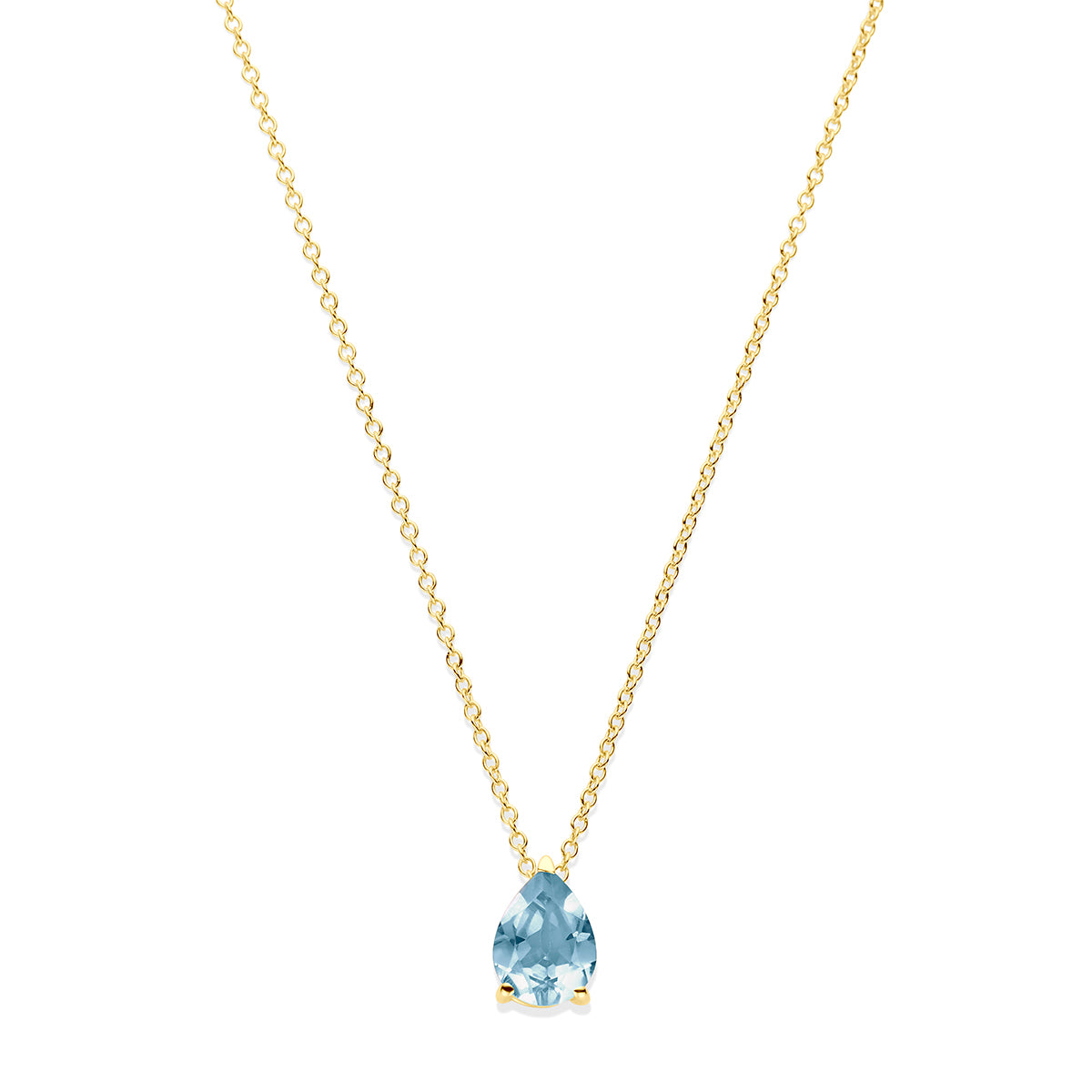 Fantasy Collection Collier blauw topaas 42 - 44 cm 14K geelgoud