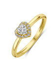 14K Geelgoud Ring Hart Met Zirkonia Halo 4030543 - PansiteNederland.nl