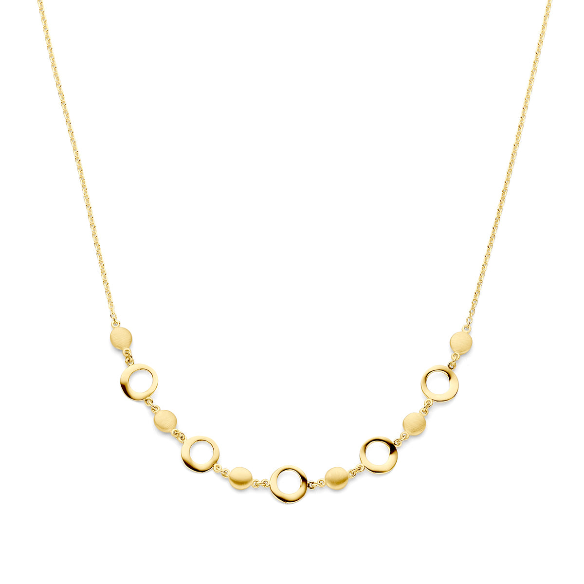 Fantasy Collection Collier 42 + 2 cm poli/mat 14K geelgoud