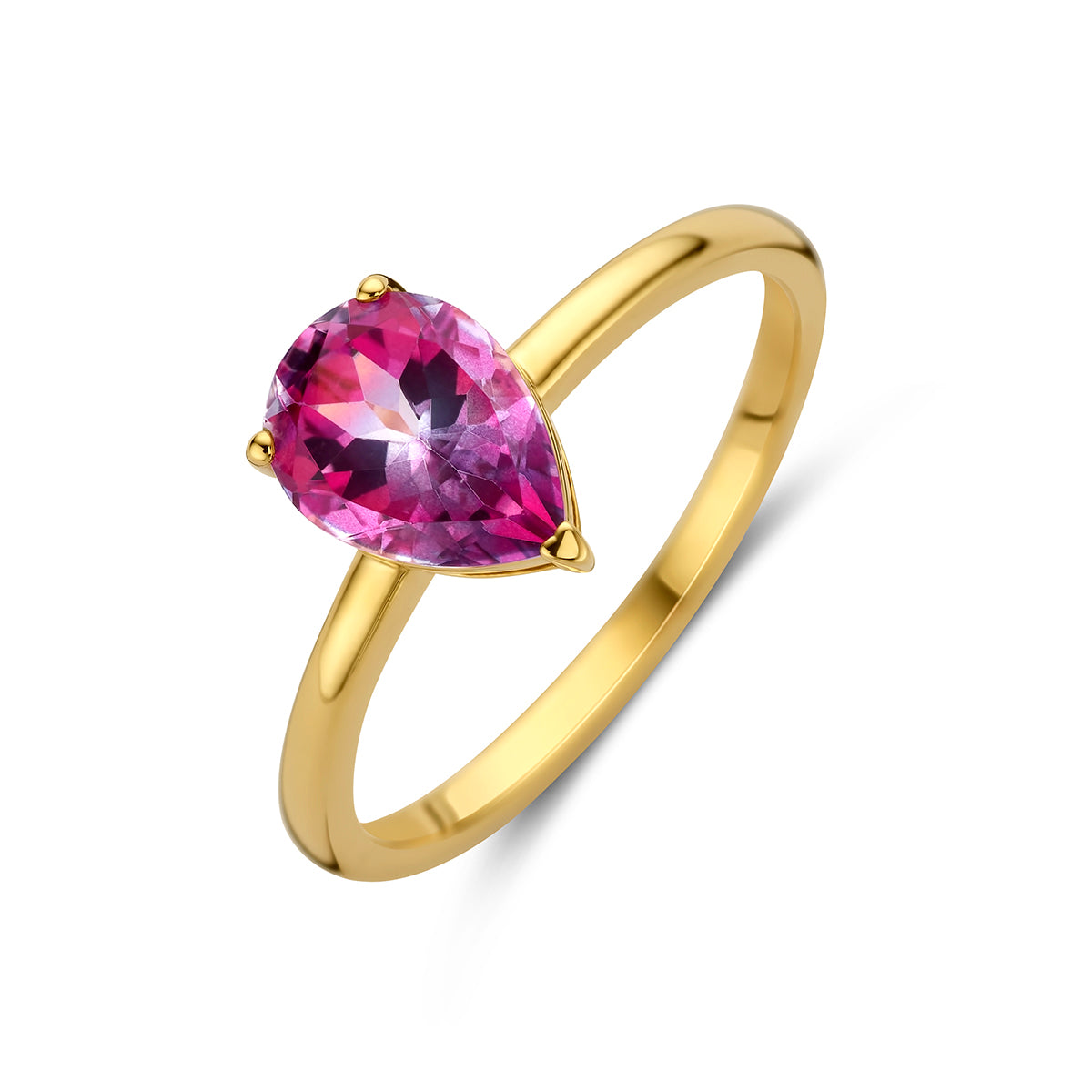 Fantasy Collection Ring roze topaas 14K geelgoud