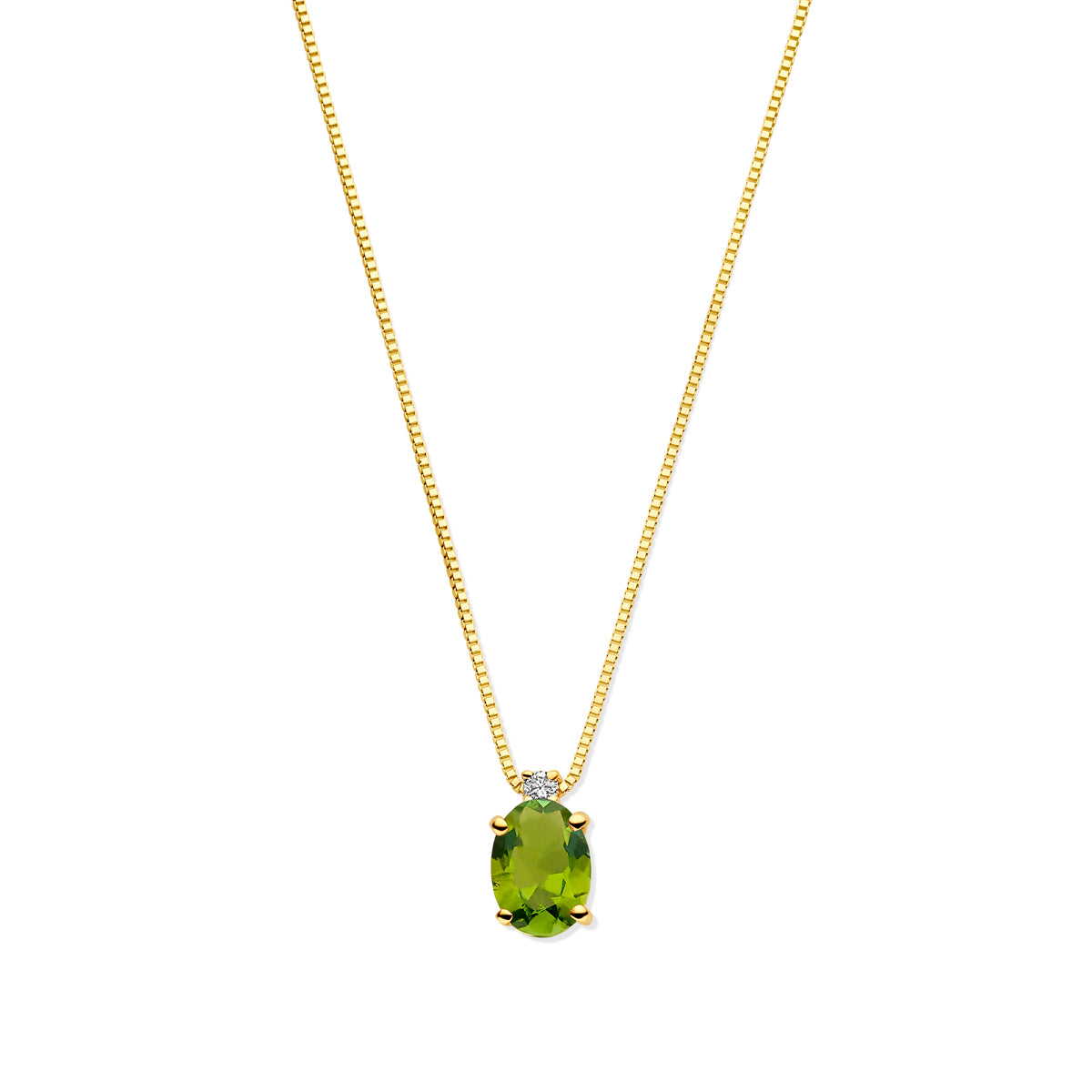 Fantasy Collection Collier toermalijn en diamant 40 - 42 - 44 cm 0.02ct h si 14K geelgoud