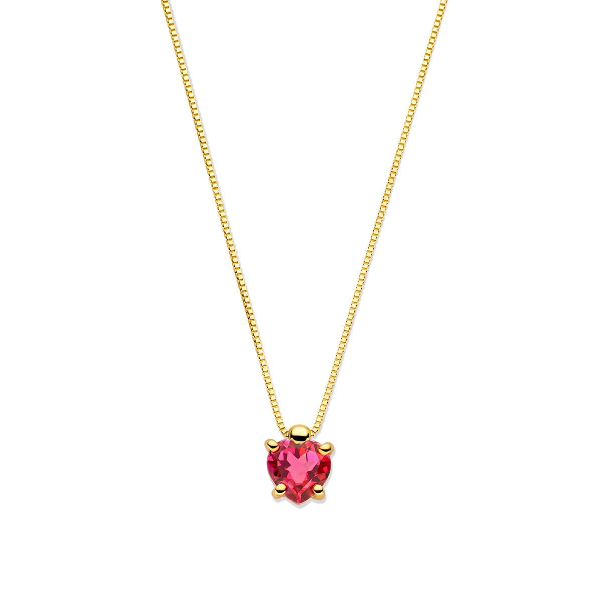 Fantasy Collection Collier hart roze topaas 40 - 42 - 44 cm 14K geelgoud
