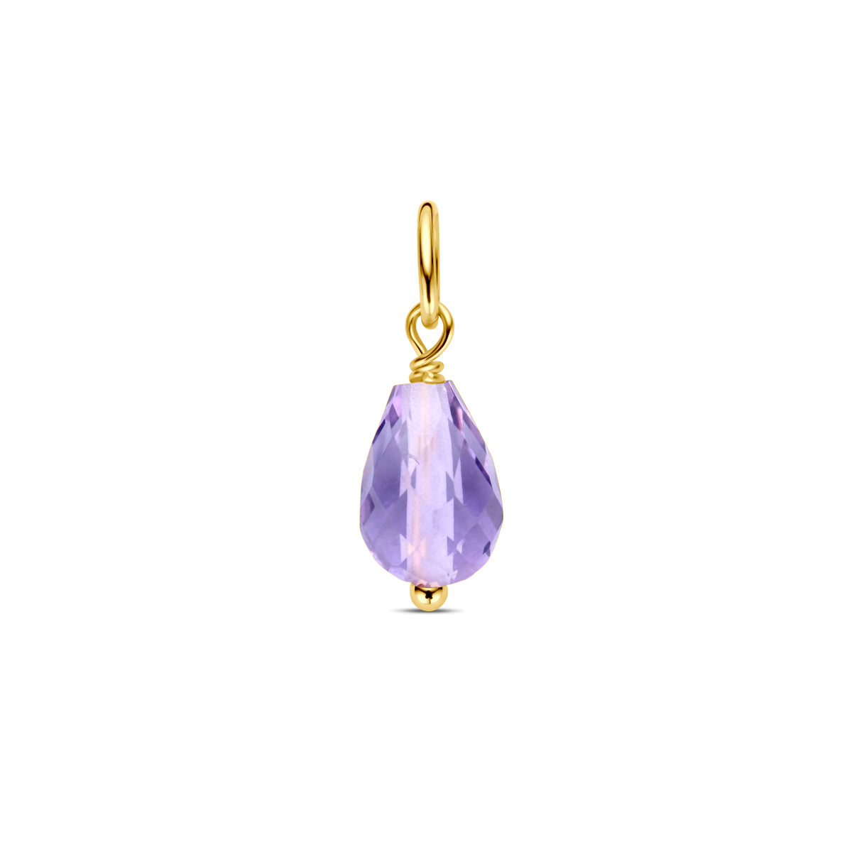 Fantasy Collection Hanger amethist 15 mm 14K geelgoud