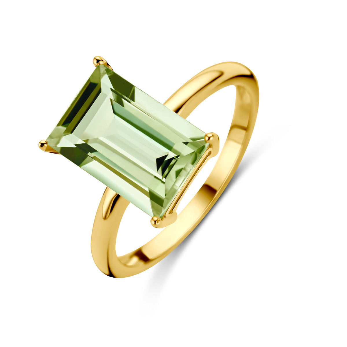 Fantasy Collection Ring groen amethist 14K geelgoud