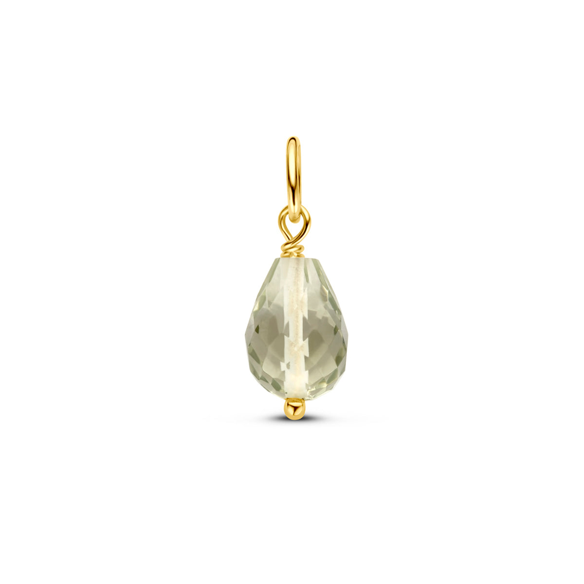 Fantasy Collection Hanger groen amethist 15 mm 14K geelgoud