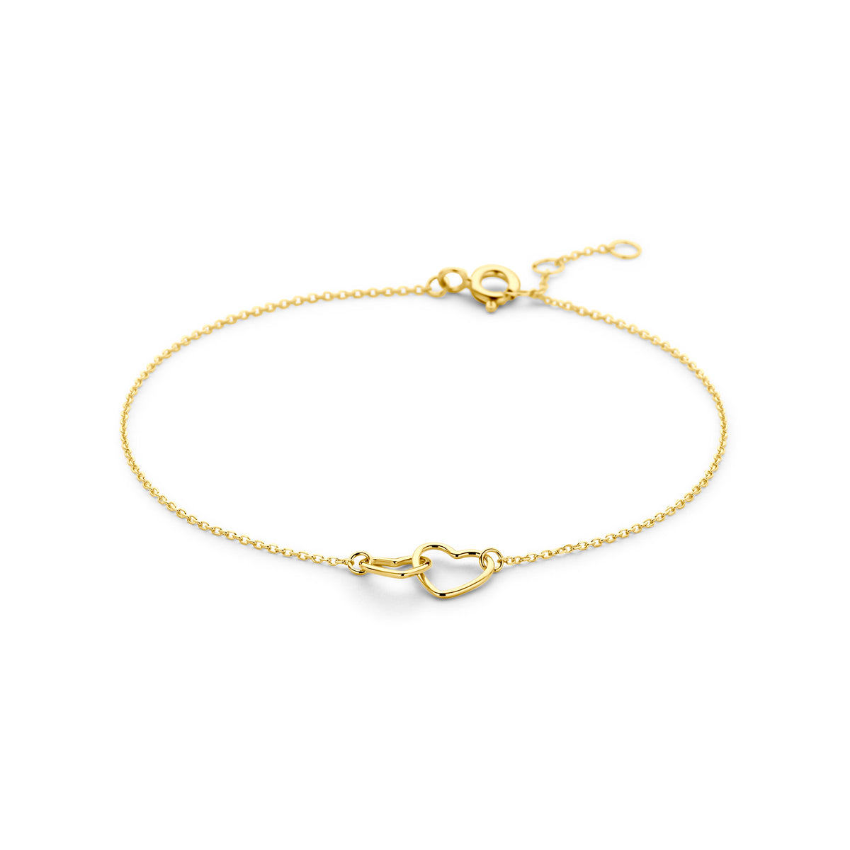 Fantasy Collection Armband hartjes 16,5 - 17,5 - 18,5 cm 14K geelgoud