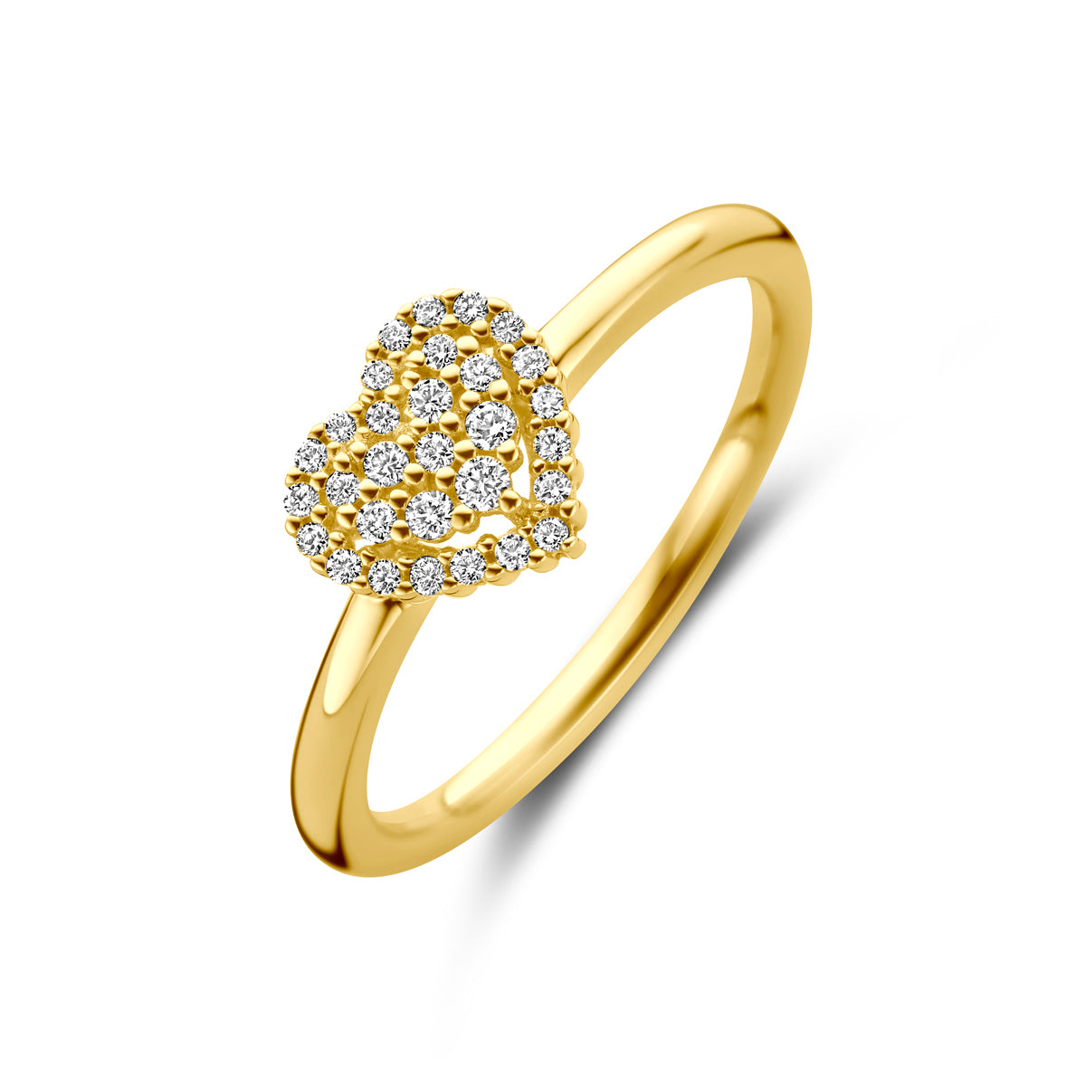 Fantasy Collection Ring hartje diamant 0.15ct h si 14K geelgoud