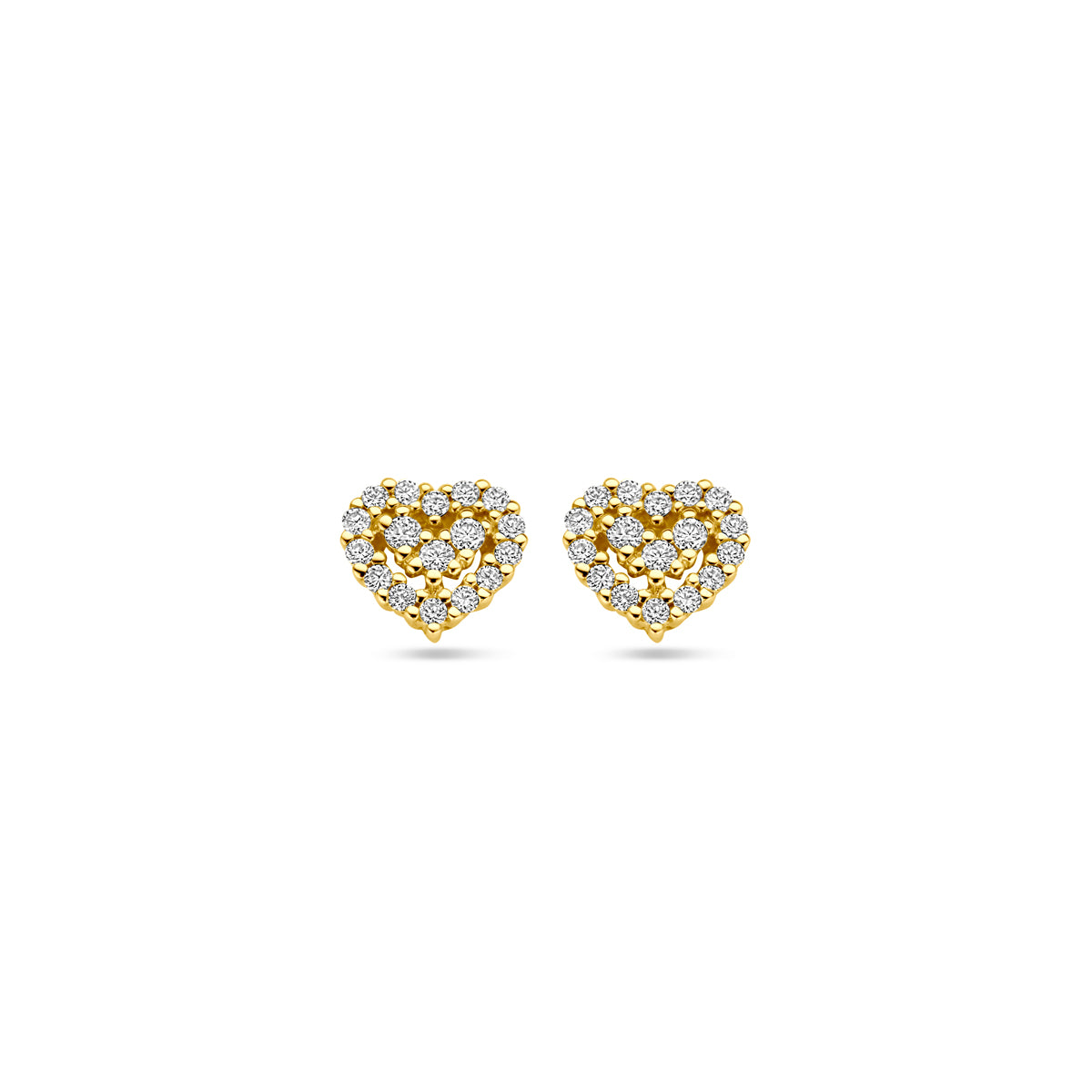 Fantasy Collection Oorbellen hartje diamant 0.16ct (2x 0.08ct) h si 14K geelgoud