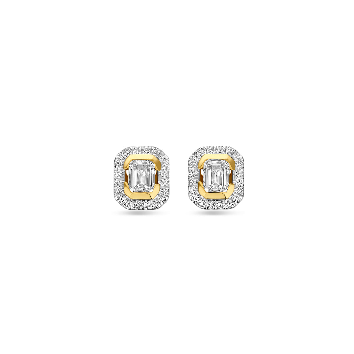 Fantasy Collection Oorbellen diamant 0.51ct (2x 0.255ct) h si 7 mm 14K geelgoud