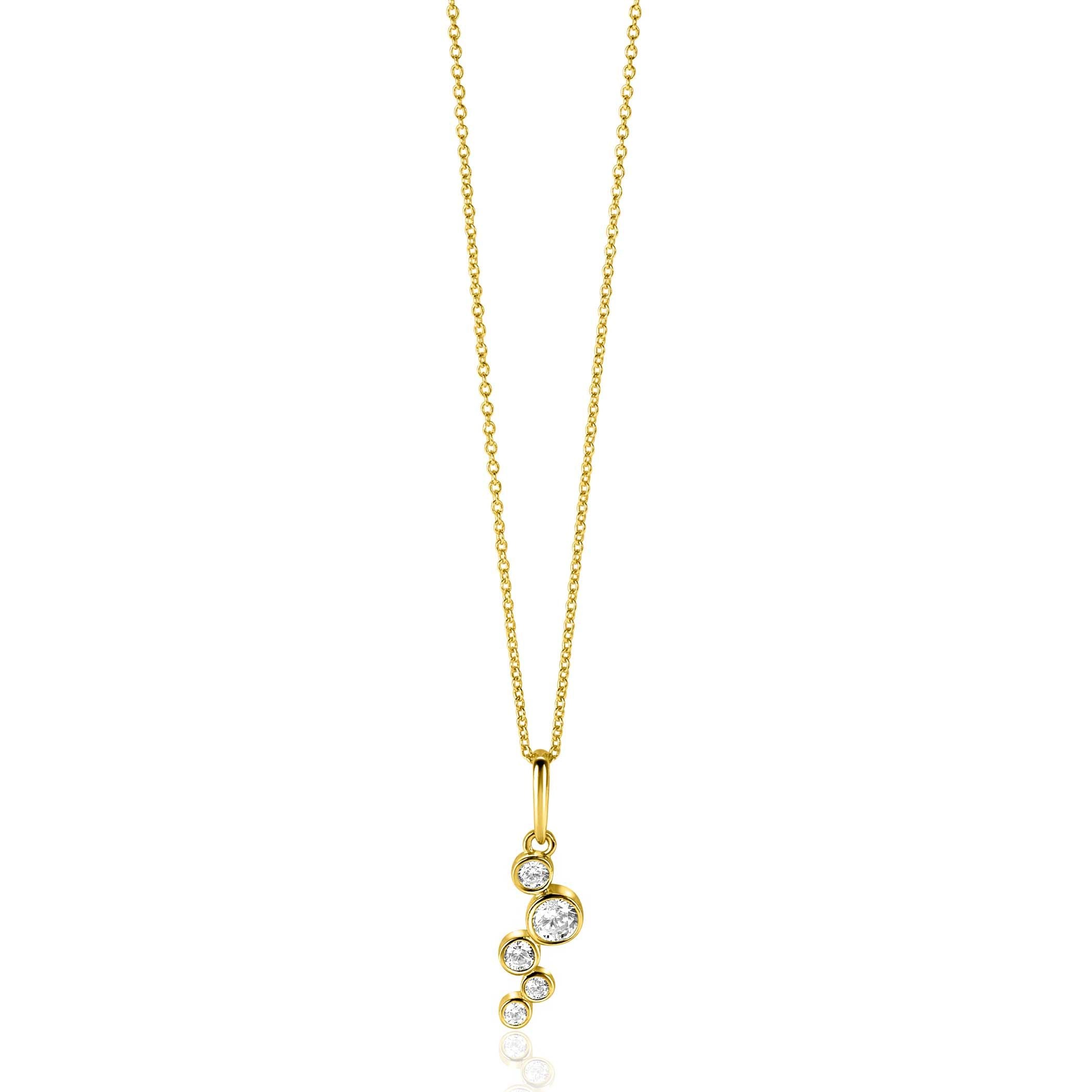 ZINZI 14K Gouden Hanger met Witte Zirkonia ZGH513