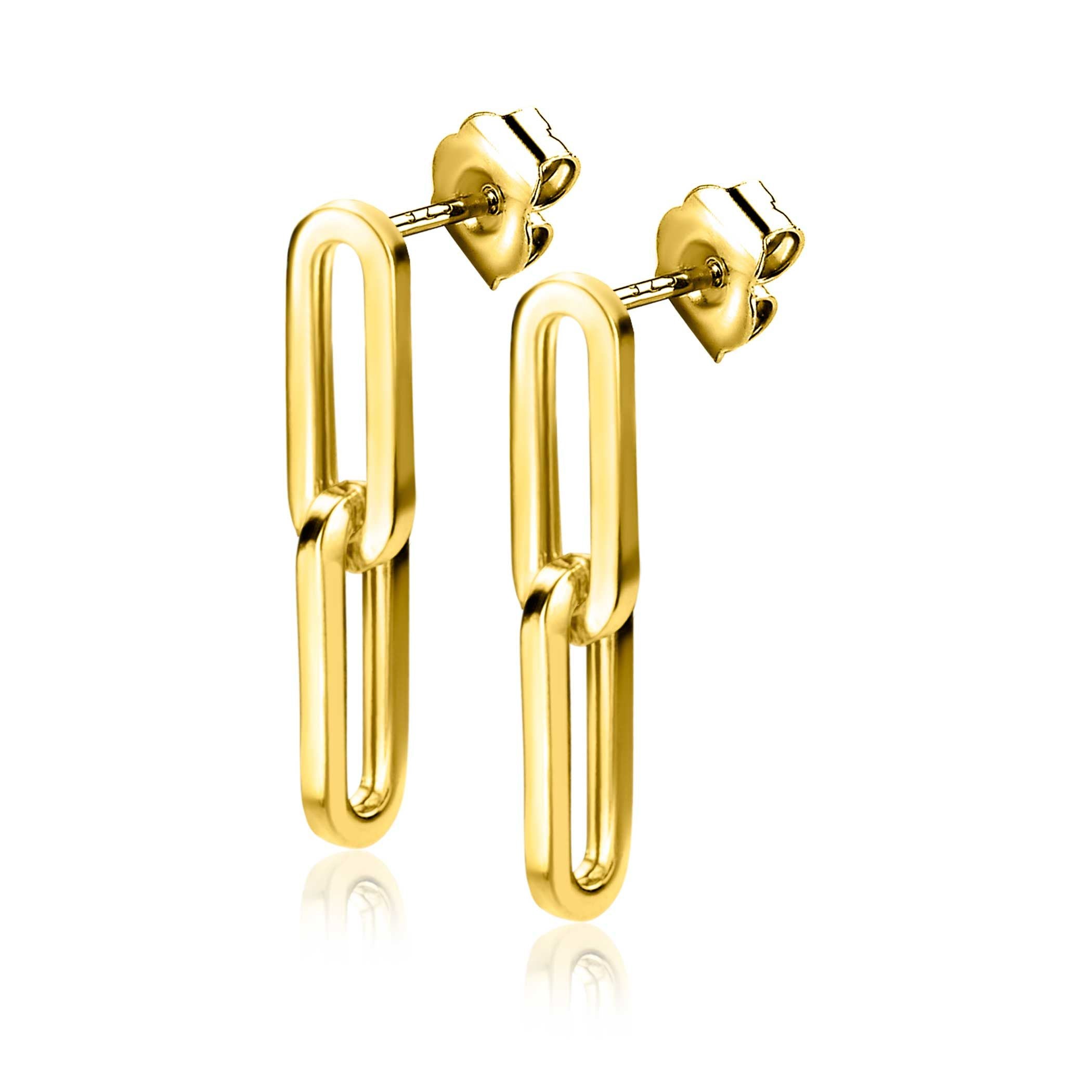 ZINZI 14K Gouden Oorknoppen ZGO344 20mm zilver oorbellen