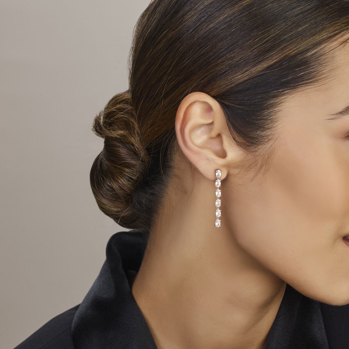 Zilveren gerhodineerde oorhangers zirkonia 44 mm - 1340887