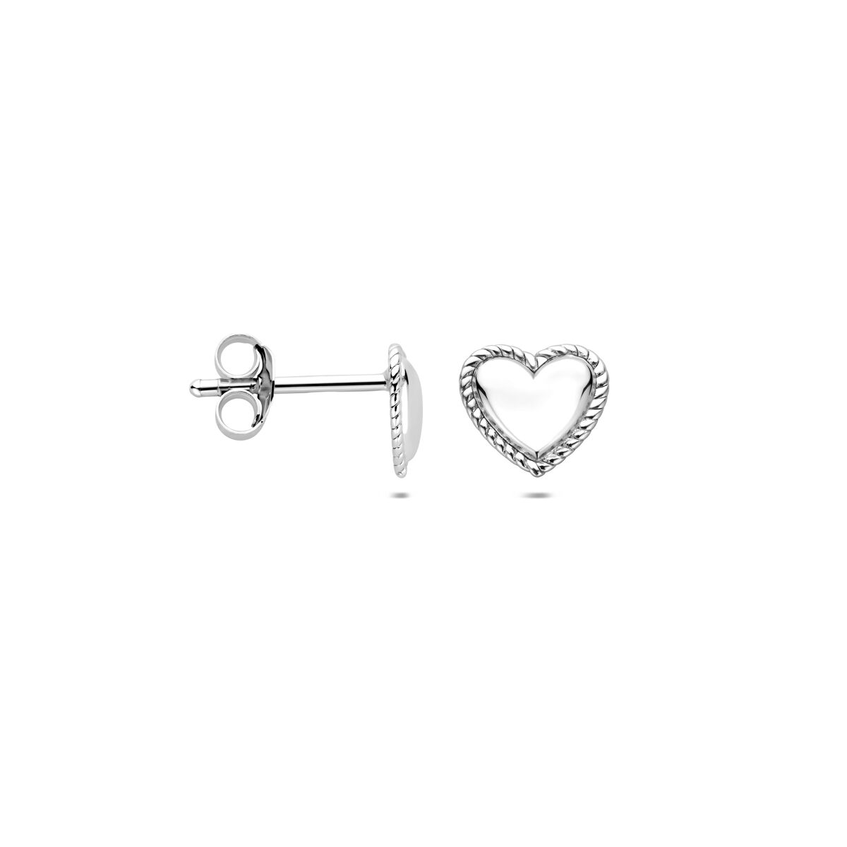 Fantasy Collection Oorbellen hartjes 7 mm zilver