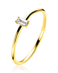 ZINZI Gold 14 krt gouden ring bezet met een witte zirkonia in rechthoek-zetting (4,2mm) ZGR369 - PansiteNederland.nl