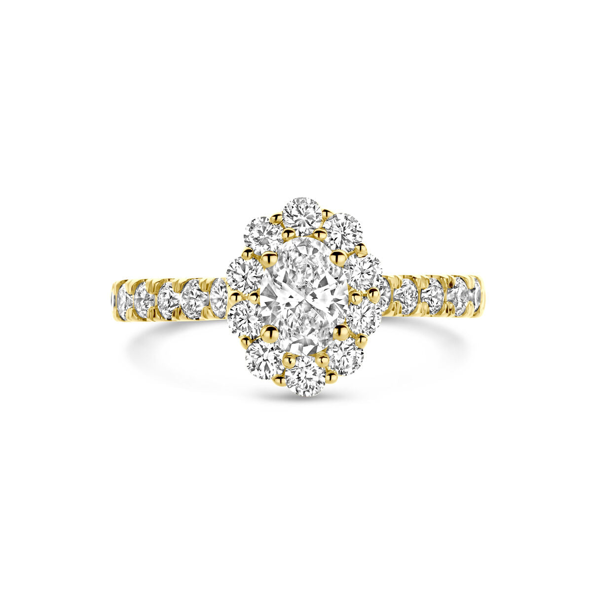 Fantasy Collection Ring lab grown diamant 1.29ct h si 14K geelgoud