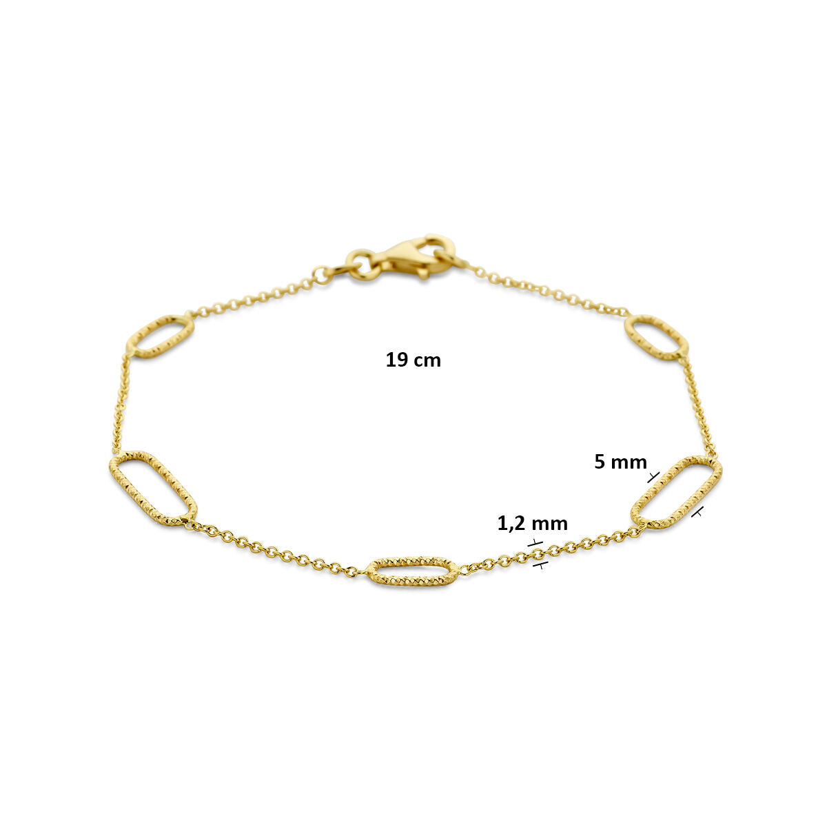 Fantasy Collection Armband gediamanteerd 19 cm 14K geelgoud