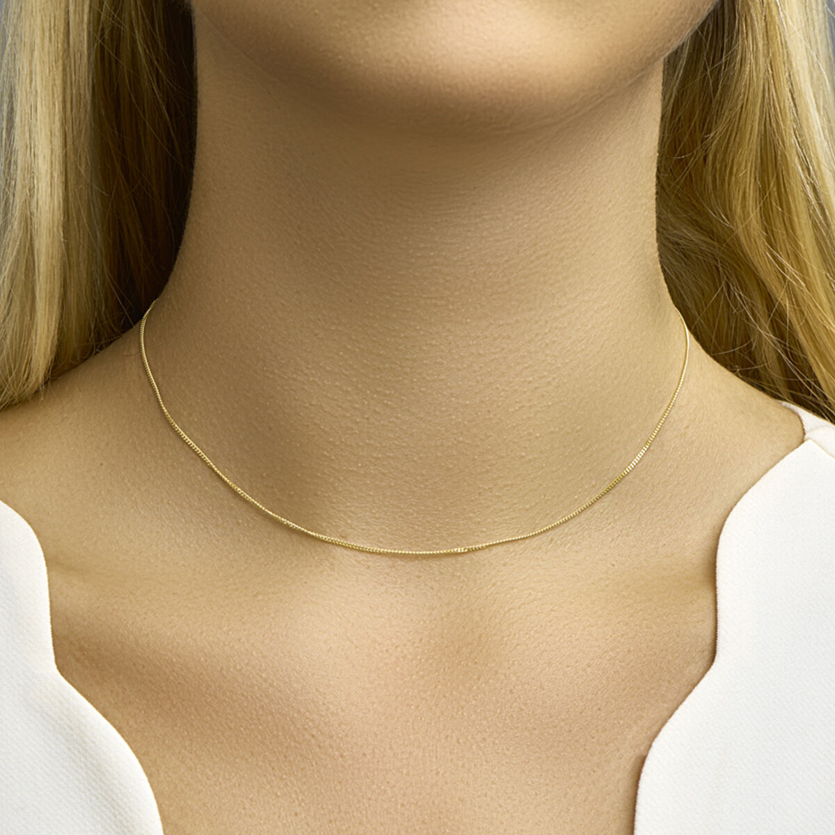 Fantasy Collection Collier gourmette 0,8 mm 14K geelgoud