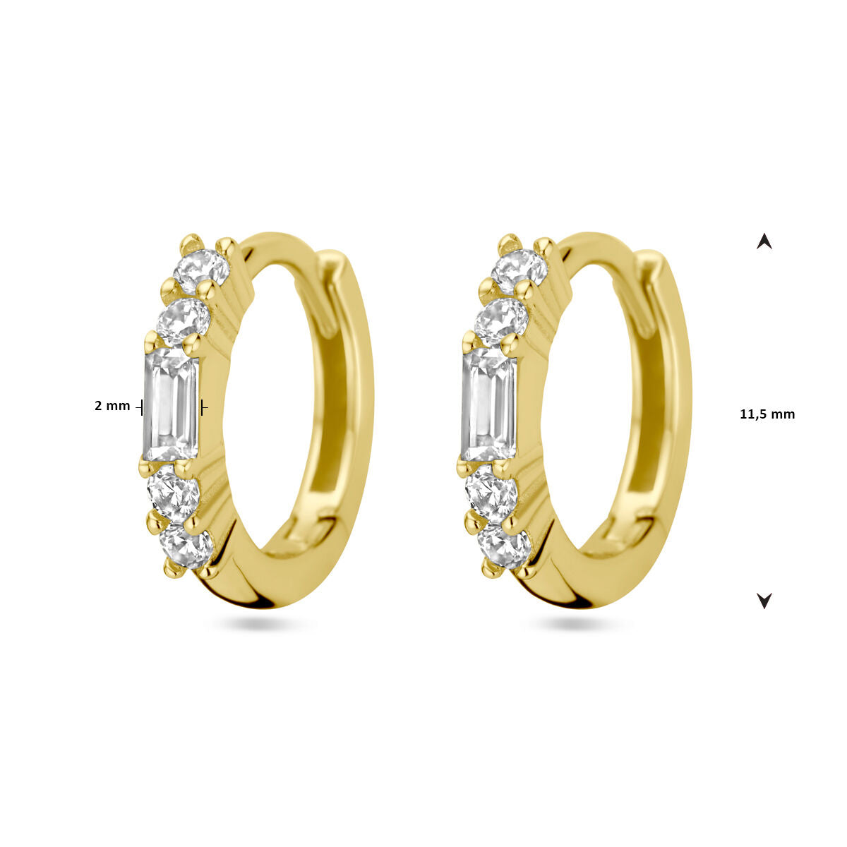 Fantasy Collection Oorbellen zirkonia 1 micron zilver verguld