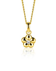 Zinzi gold plated zilveren bloem hanger, bezet met witte zirkonia ZIH2620 (zonder collier) - PansiteNederland.nl
