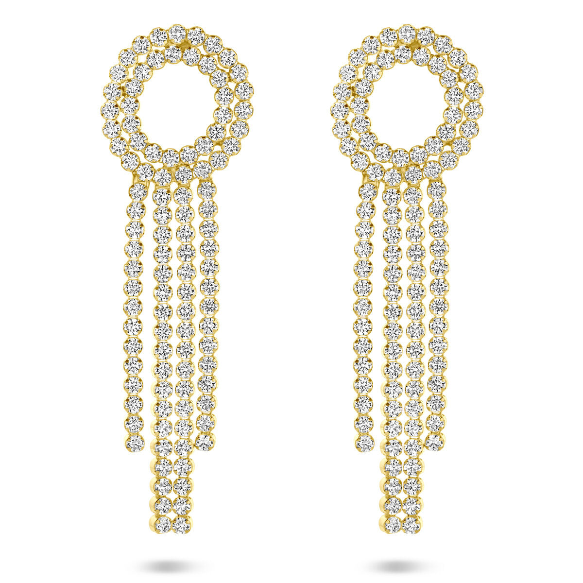 Fantasy Collection Hangende oorbellen zirkonia 62 mm 1 micron zilver verguld