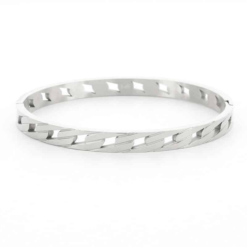 Kalli Kalli Ankerschakel Breed Armband 2184 - Zilverkleurig 63 mm