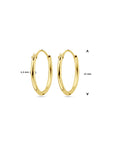 14K Geelgoud Oorringen 1,3 MM Ronde Buis 4001250 - PansiteNederland.nl
