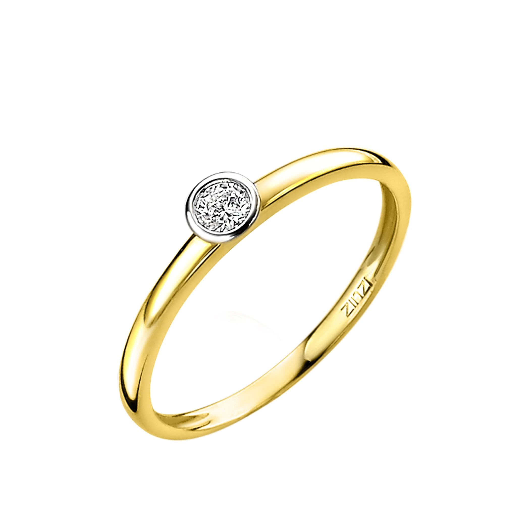 ZINZI 14K Gouden Ring met Witte Zirkonia ZGR147
