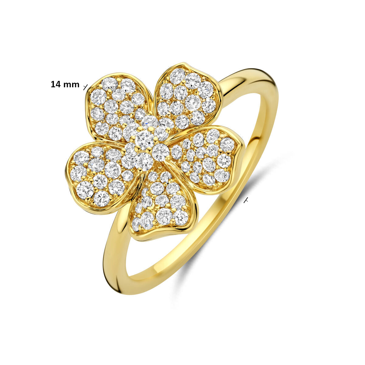 Fantasy Collection Ring bloem diamant 0.50ct h si 14K geelgoud