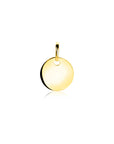 Zinzi Gold 14 krt gouden hanger met trendy glanzend rond plaatje van 10mm ZGH397-10 (zonder collier) - PansiteNederland.nl