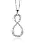 Zinzi zilveren hanger Infinity bezet met witte zirkonia's ZIH2570 (zonder collier) - PansiteNederland.nl