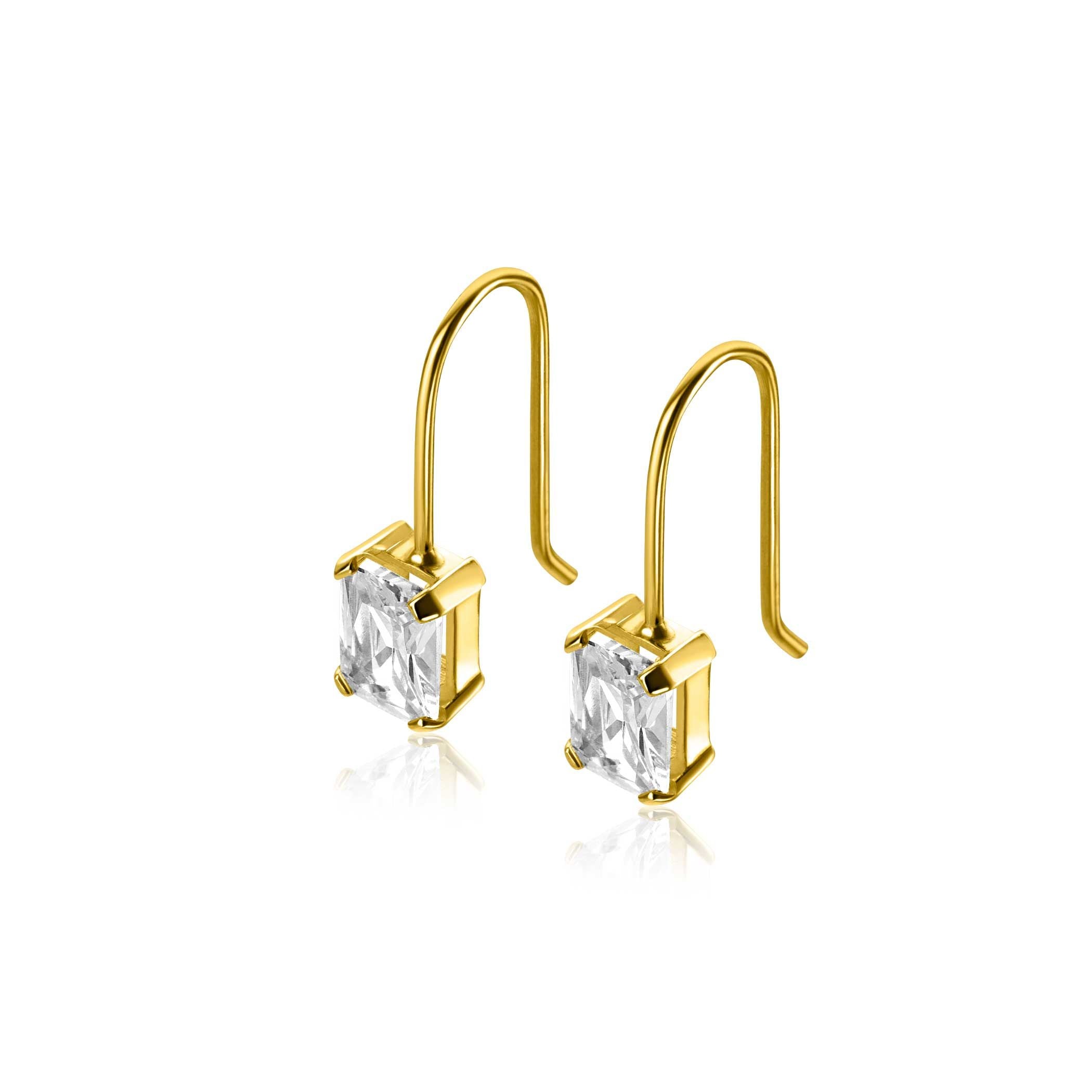 ZINZI 14K Gouden Oorbellen met Witte Zirkonia ZGO509