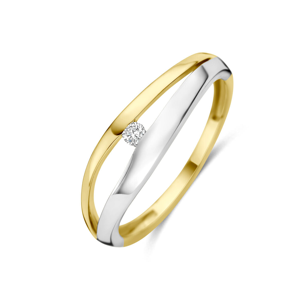 Fantasy Collection Ring lab grown diamant 0.04ct f vs 14K bicolor goud