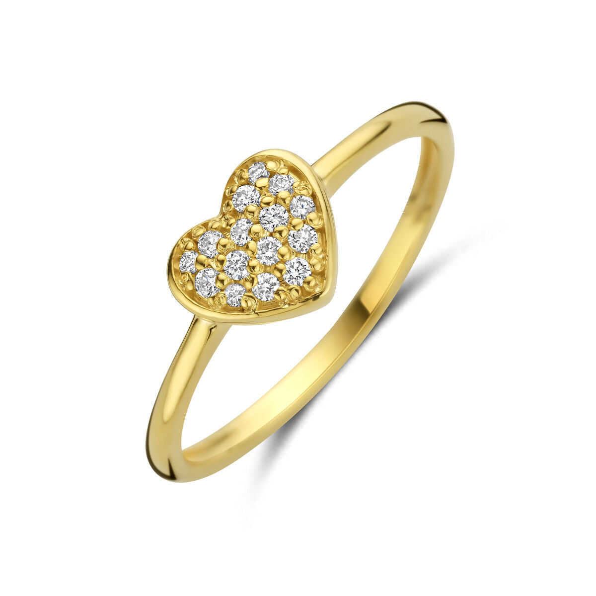 Fantasy Collection Ring hartje diamant 0.10ct h si 14K geelgoud
