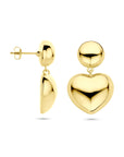 Zilveren vergulde geel oorhangers hartjes 32 mm 1 micron - 2104000
