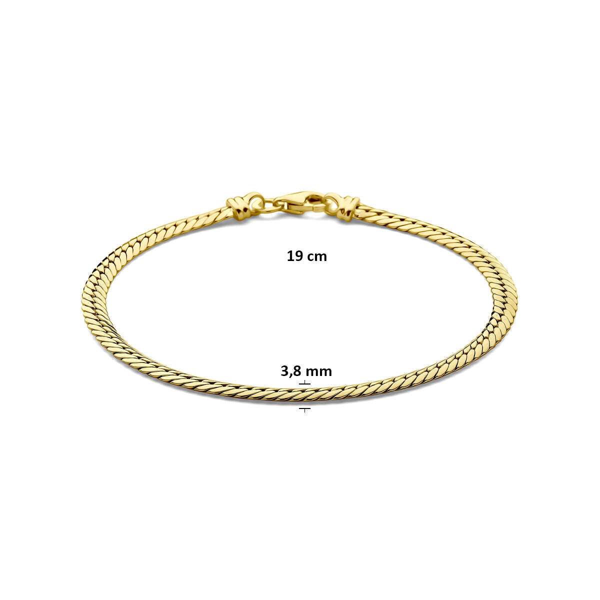 Fantasy Collection Armband gourmette 3,8 mm 19 cm 14K geelgoud