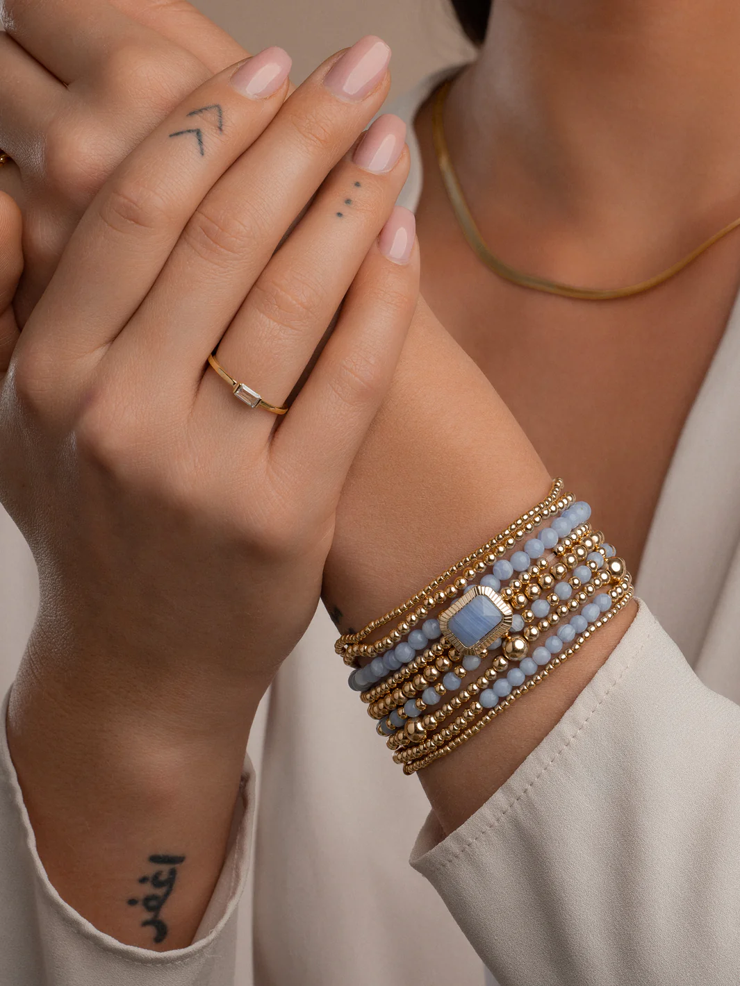 Sparkling Jewels Armband Kantagaat SBG-GEM47-3MM-MIX Zilverkleurig