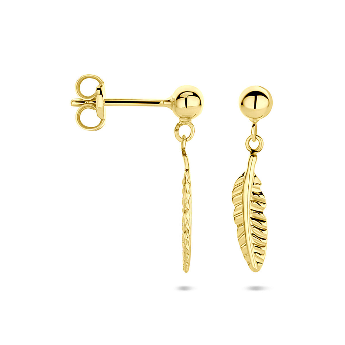 14K geelgouden oorhangers veer 17 mm - 4034250