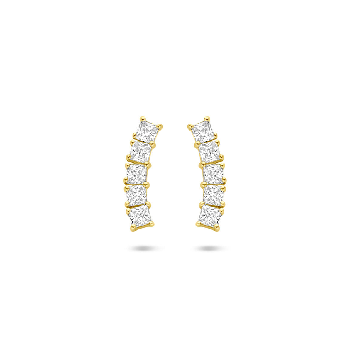 14K geelgouden oorknoppen zirkonia 12 mm - 4034118