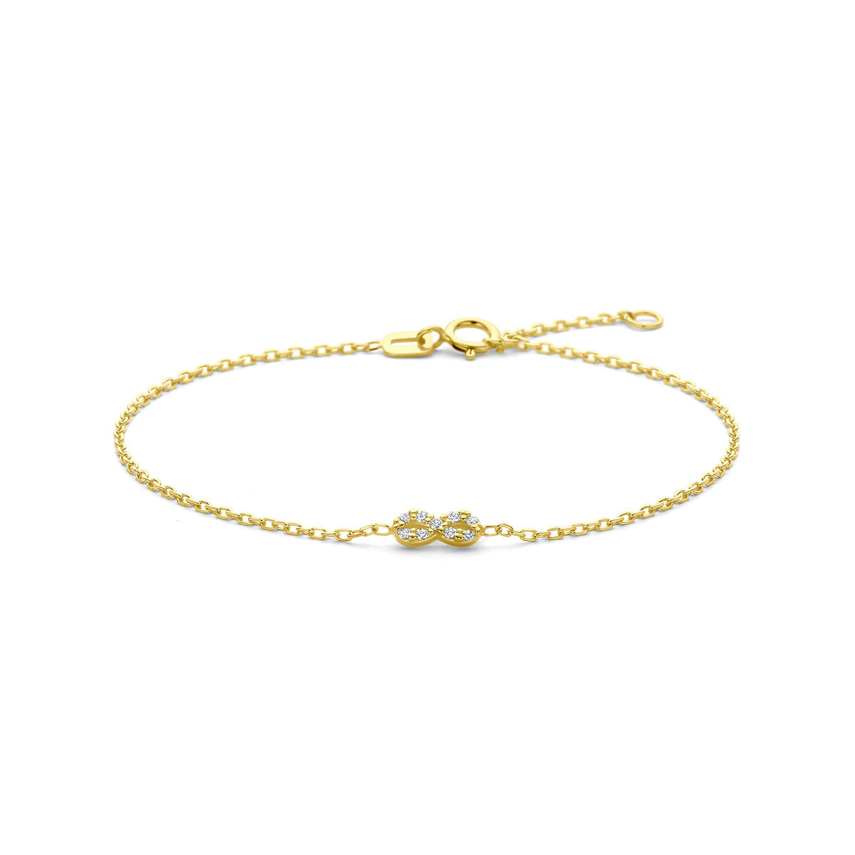 Fantasy Collection Armband infinity zirkonia 16 - 18 cm 14K geelgoud