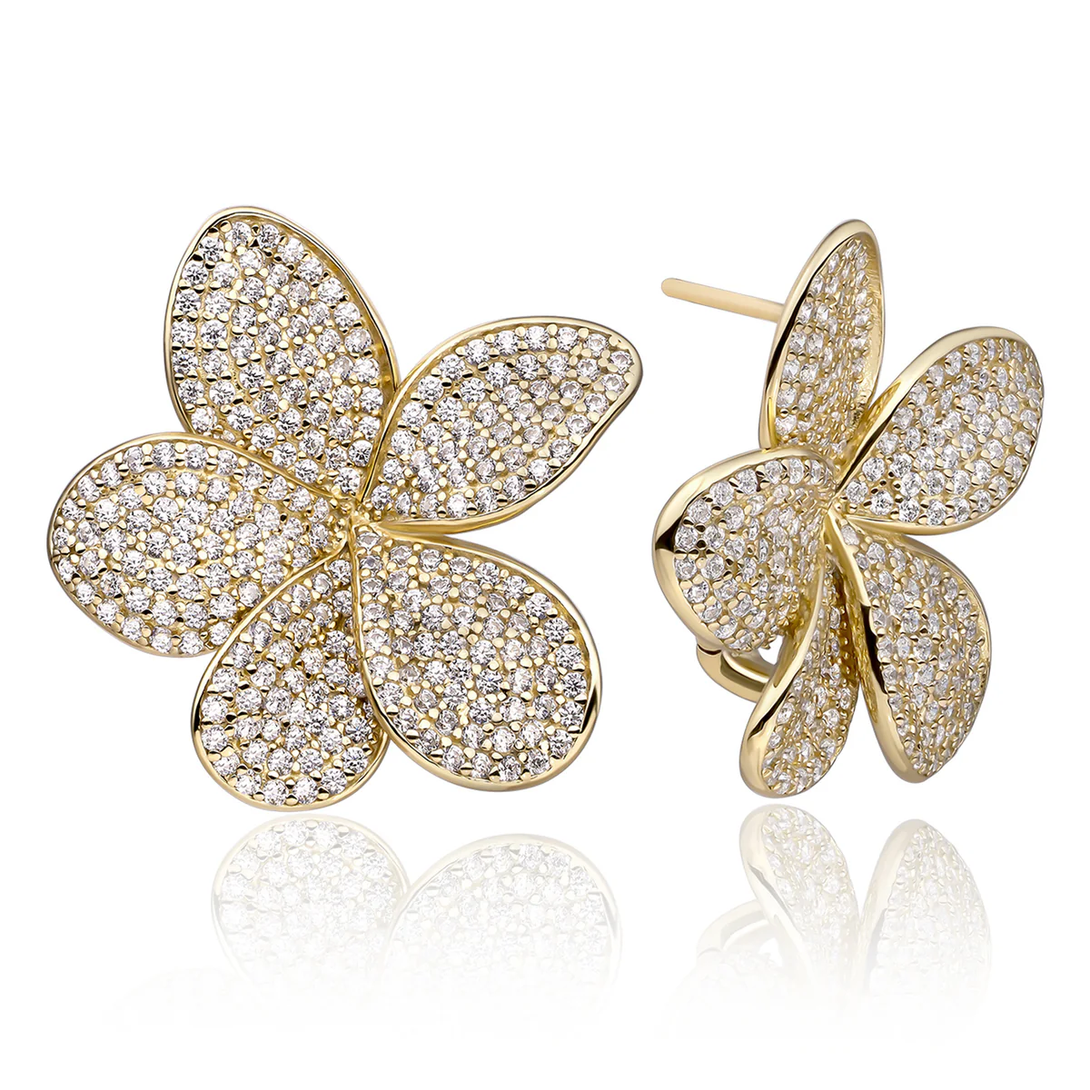 Sparkling Jewels Oorknoppen Flora zirkonia EAG38 Zilverkleurig