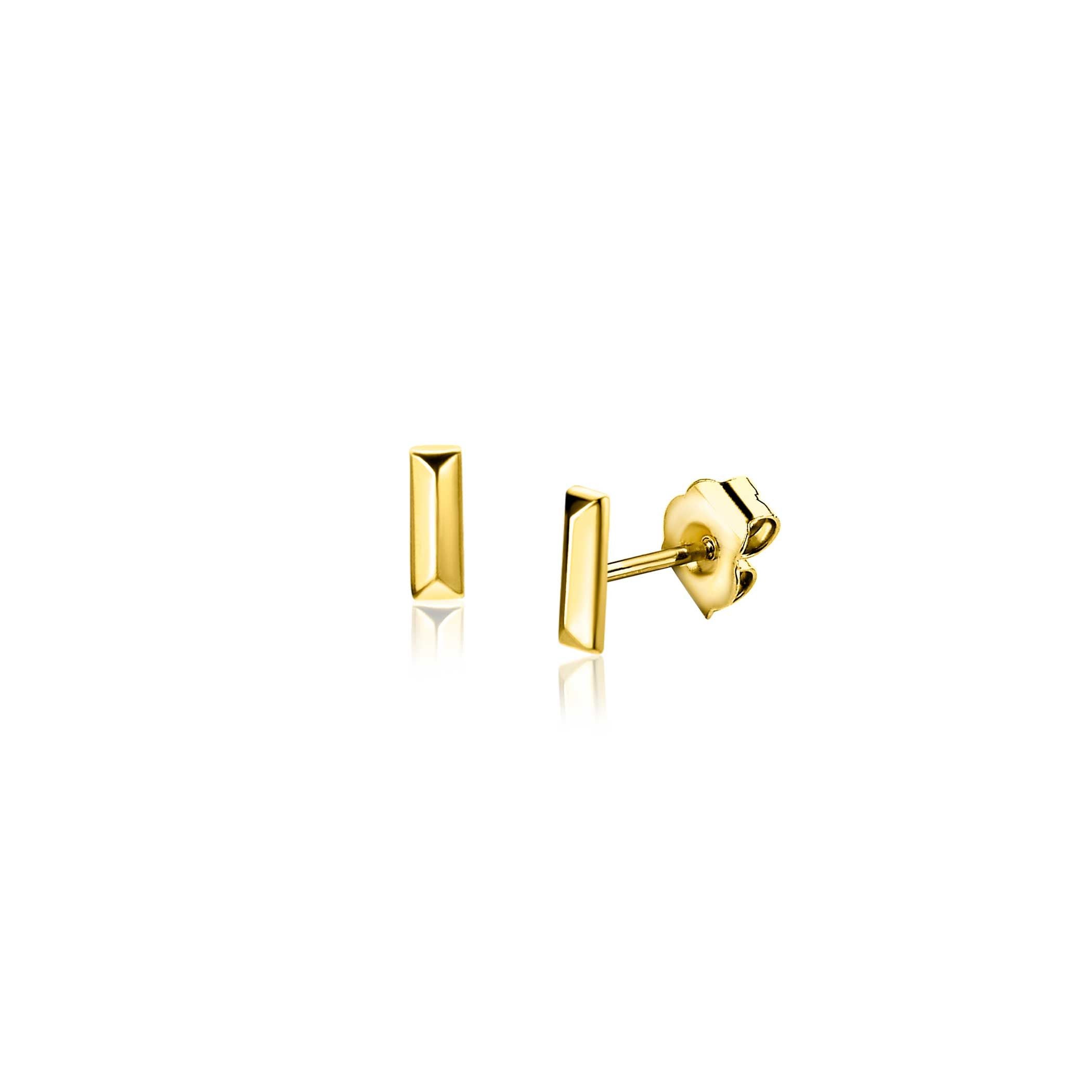 ZINZI 14K Gouden Oorknoppen ZGO477 zilver oorbellen