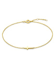 9K geelgouden armband kruis 16,5 - 17,5 - 18,5 cm - 8000467