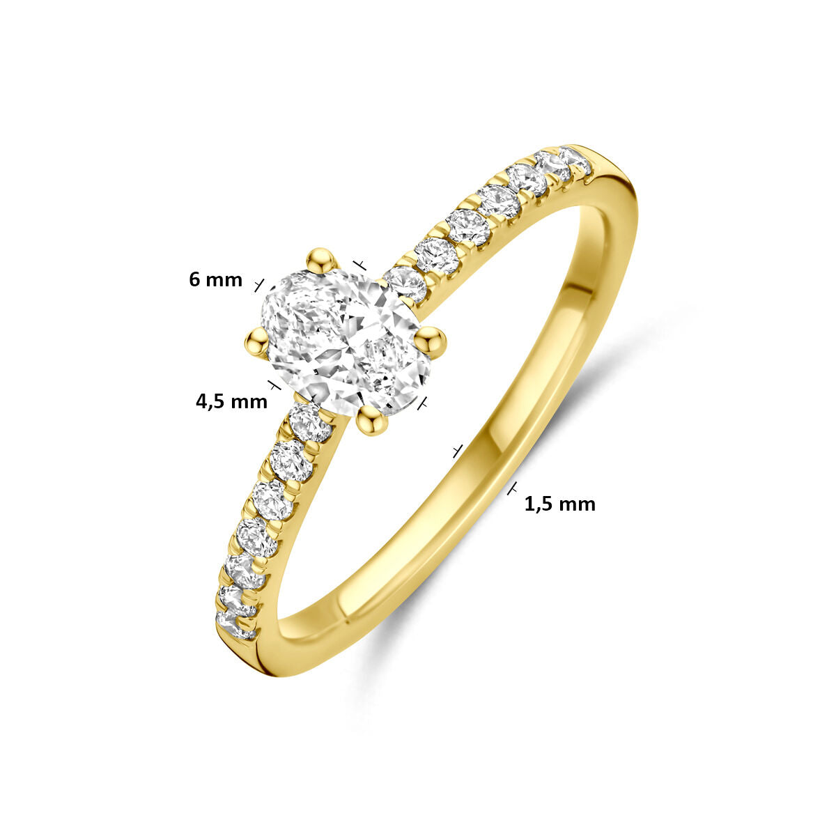 Fantasy Collection Ring lab grown diamant 0.58ct g vs 14K geelgoud
