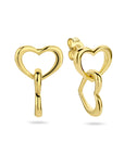 Zilver Verguld (Geel) Oorhangers Hartjes 13 Mm 1 Micron 2102586
