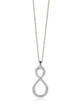 Zinzi zilveren hanger Infinity bezet met witte zirkonia's ZIH2570 (zonder collier) - PansiteNederland.nl
