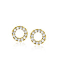 Zinzi Gold 14 krt gouden oorknoppen open rondje bezet met witte zirkonia's ZGO456 - PansiteNederland.nl