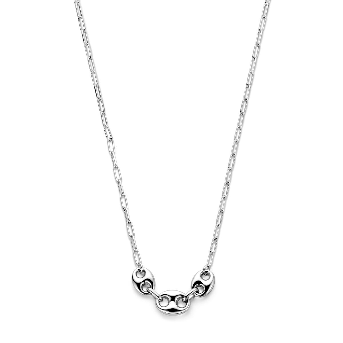 Fantasy Collection Collier koffieboon 41 + 4 cm zilver
