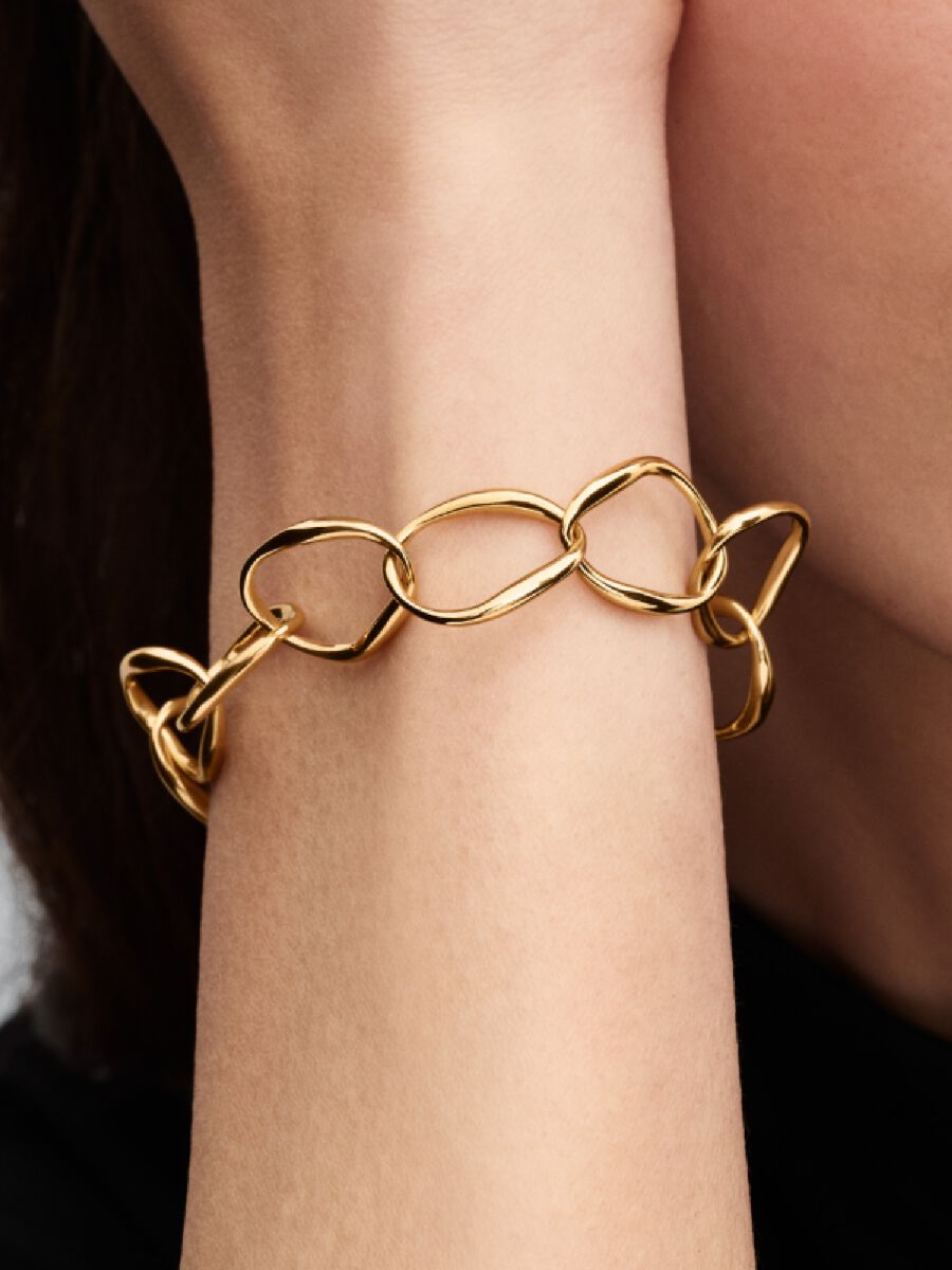 Pandora Organisch Gevormde Schakelarmband goudverguld - 563864C00