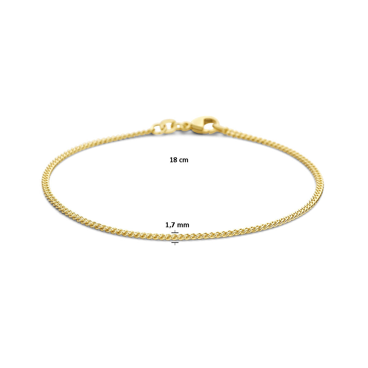 Fantasy Collection Armband gourmette 1,7 mm 14K geelgoud