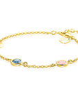 ZINZI gold plated armband met rondjes en kleurstenen ZIA2715G
